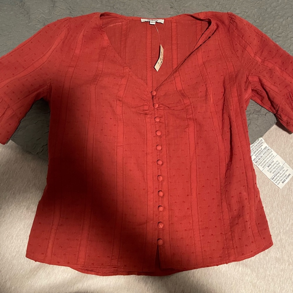 Madewell Daylight tie sleeve top in Swiss Dot